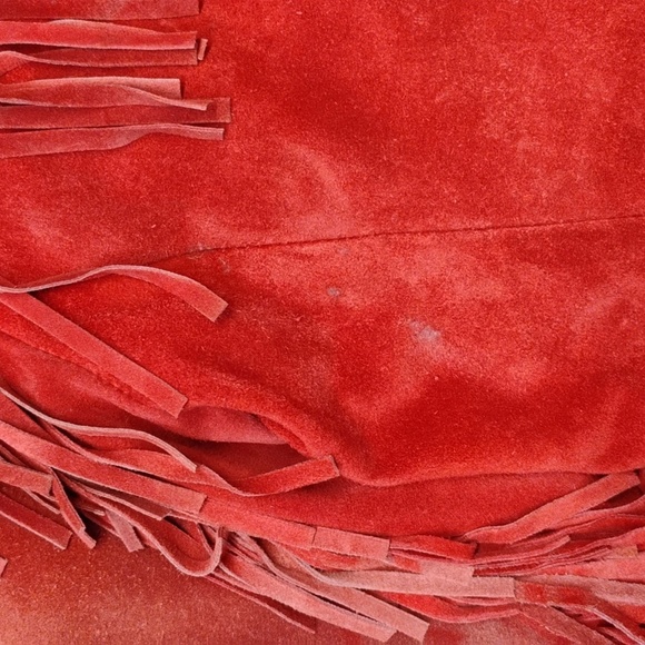 Vintage Vacco Red Suede Tasseled Jacket - Picture 7 of 10